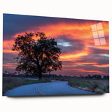 Acrylic print of a large abstract depiction of Oklahoma scenery in muted earth tones, ideal for bedroom or dining room art.