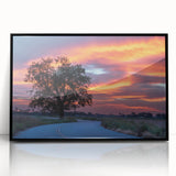 Large abstract wall art depicting Oklahoma scenery in muted earth tones on a framed acrylic.