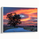 Vintage poster art of Oklahoma scenery, colorful palette on extra large framed canvas, ideal for living room decor.
