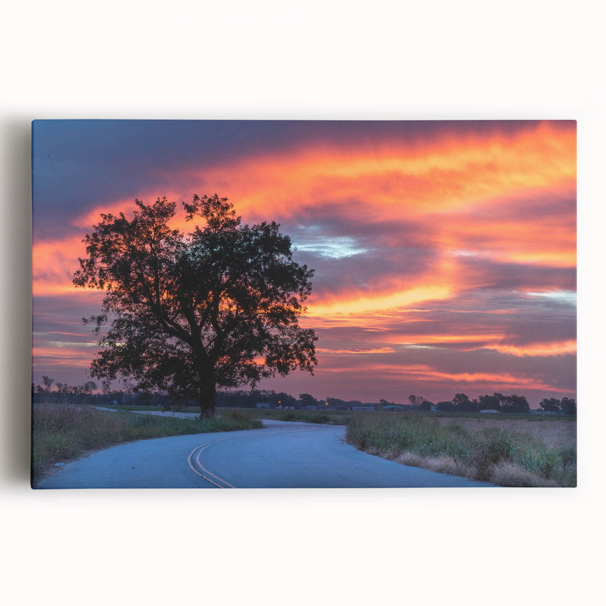 Black and white photograph of Oklahoma scenery on large stretched canvas, suitable for kitchen wall art.