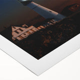 Art deco poster of Portland, Oregon skyline in muted gray on rolled canvas, suitable for dining room decor.