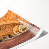 Extra large wall art featuring line art flowers, in muted green and white tones on rolled print.