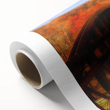 Art deco poster of Pennsylvania scenery in pastel shades on rolled canvas, ideal for nursery wall art.