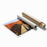 Extra large rolled print of a Pennsylvania landscape with soft floral elements in muted colors.