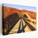 Large canvas print of a serene Pennsylvania landscape in muted green and blue tones, ideal for kitchen wall art.