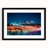 Extra large, textured abstract art print of Phoenix Valley in vibrant colors on a black framed mat.