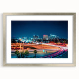 Textured abstract art print of Phoenix valley in muted earth tones on a silver-framed mat, ideal for bedroom art.