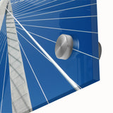 Large abstract depiction of Charleston, South Carolina, in vibrant colors on acrylic glass, ideal for dining room art.