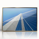 Acrylic print of Charleston, South Carolina scenery in gold frame, showcasing mid-century modernist style.