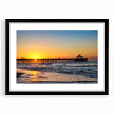 Extra large abstract art print of a vibrant, colorful South Carolina landscape on textured canvas, framed in black.