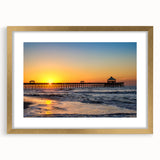 Extra large abstract art print of South Carolina scenery in gold frame with mat, featuring textured earth tones.