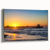 Landscape art painting of South Carolina scenery on framed canvas with silver accents.