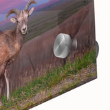 Mid-century modernist art of South Dakota Badlands in muted earth tones on acrylic glass, ideal for dining room art.