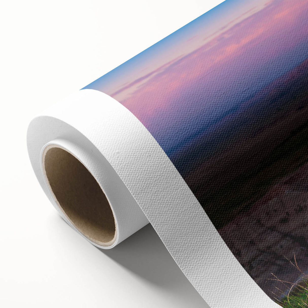 Art Deco style poster of South Dakota Badlands on rolled canvas, featuring muted earth tones, ideal for nursery wall art.