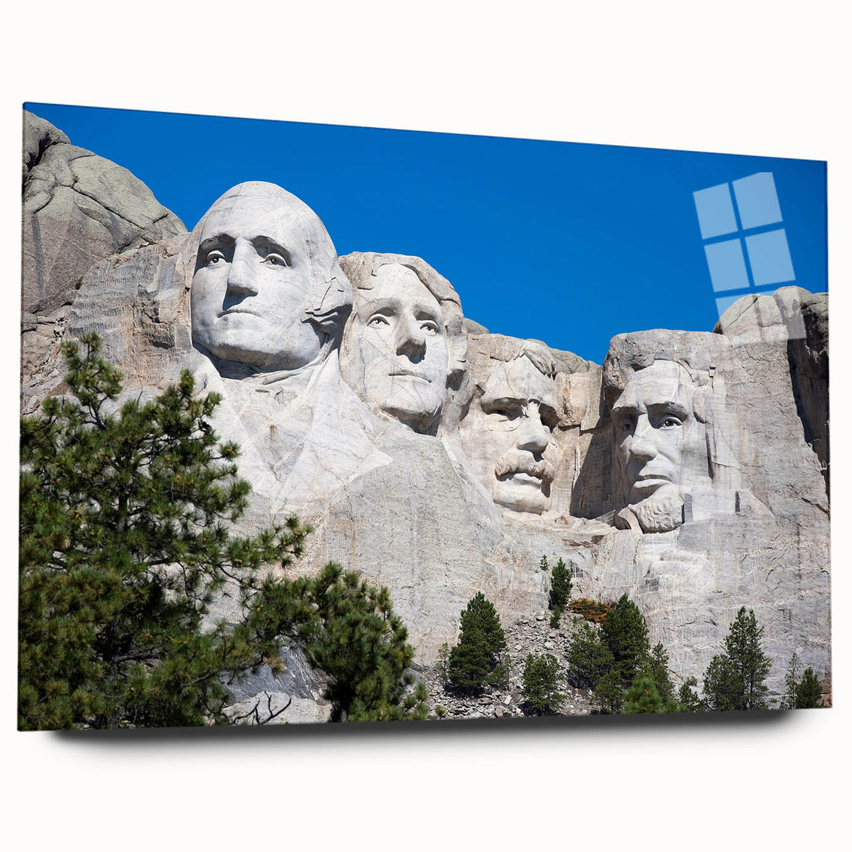 Acrylic print of Mt. Rushmore in natural colors, suited for bedroom or dining room decor.