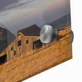 Large abstract depiction of South Dakota scenery on acrylic glass, featuring earthy tones, ideal for dining room art.