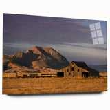 Large abstract depiction of South Dakota scenery in muted earth tones on acrylic glass.