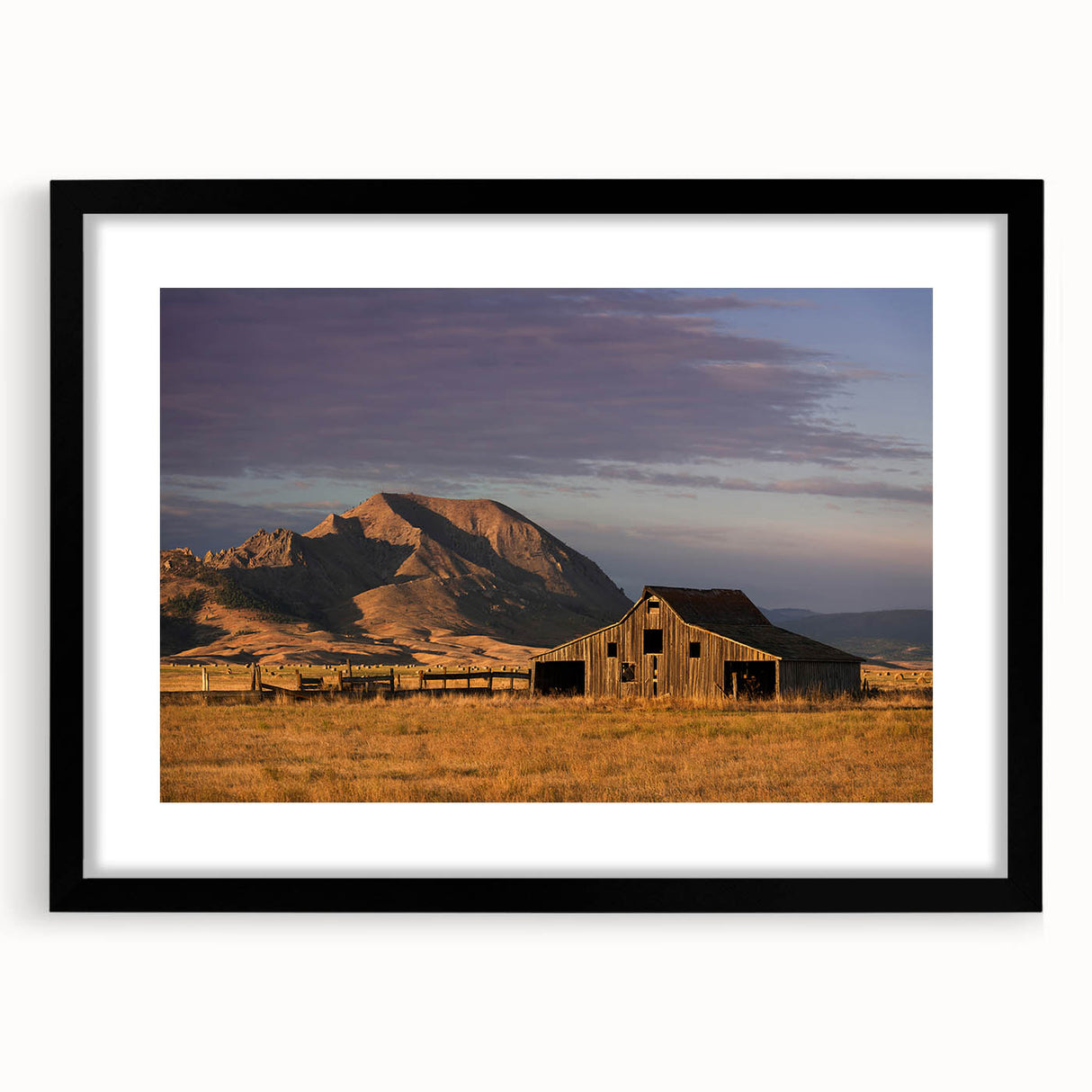 Extra large, abstract art print of a textured South Dakota scenery in vibrant colors on a framed canvas.