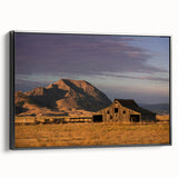 Black and white framed canvas of South Dakota landscape, ideal for bedroom wall decor.