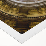 Art deco poster of Austin, Texas skyline in muted earth tones on rolled canvas, suitable for dining room wall art.