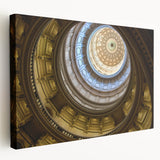 Large canvas print of Austin, Texas skyline in muted earth tones, suitable for kitchen wall art.