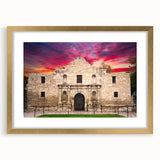 Abstract art print of San Antonio skyline in textured gold frame, ideal for extra large wall art in living room.