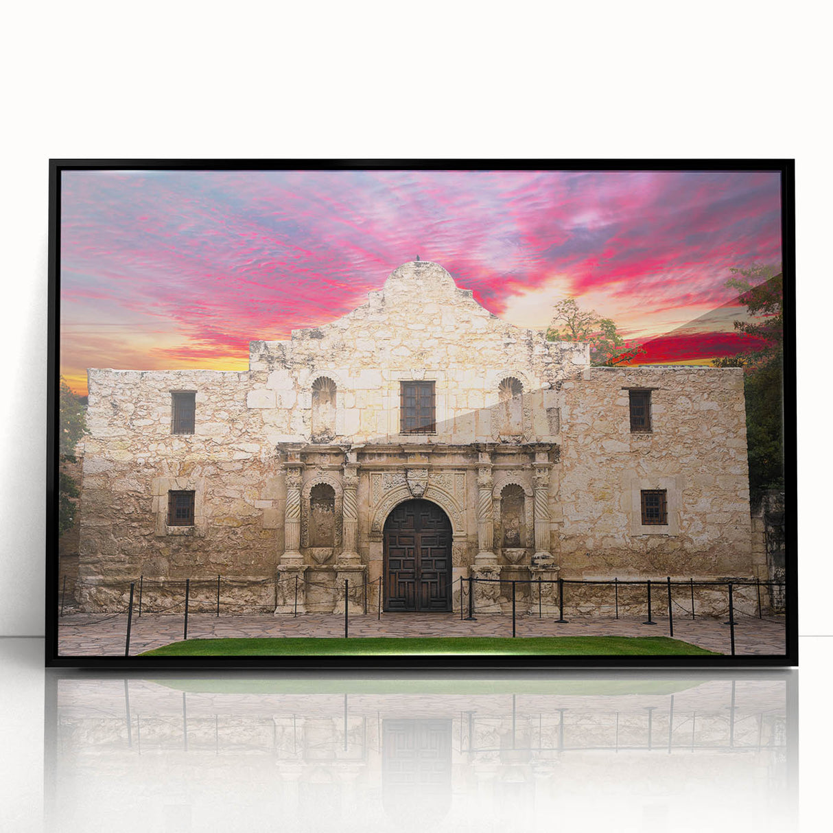 Large abstract wall art of San Antonio skyline in black and white tones on framed acrylic, ideal for modern art wall decor.