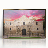Acrylic print of San Antonio skyline with golden hues, framed, ideal for modern art wall decor.