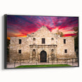 Black and white framed canvas of San Antonio landscape, ideal for bedroom wall art.
