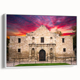 Vintage poster art of San Antonio scenery on a framed canvas, featuring colorful art in extra large size.