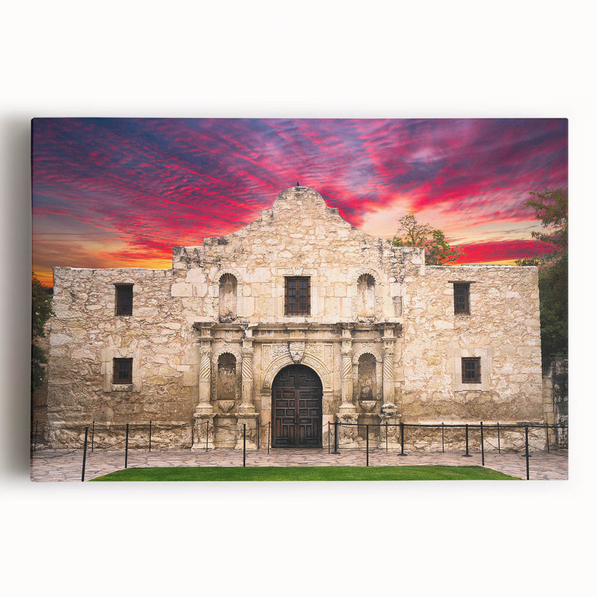 Black and white canvas print of San Antonio skyline, ideal for kitchen wall art.