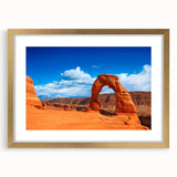 Extra large framed wall art of Arches National Park in Utah, featuring earth tones and textured abstract design.