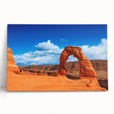Black and white photo of Arches National Park on stretched canvas, ideal for kitchen wall art.
