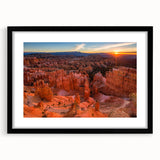 Extra large framed print of abstract Bryce Canyon scenery in vibrant, textured colors, ideal for living room decor.