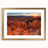 Bryce Canyon landscape in warm earth tones, textured print on large framed canvas, ideal for living room decor.