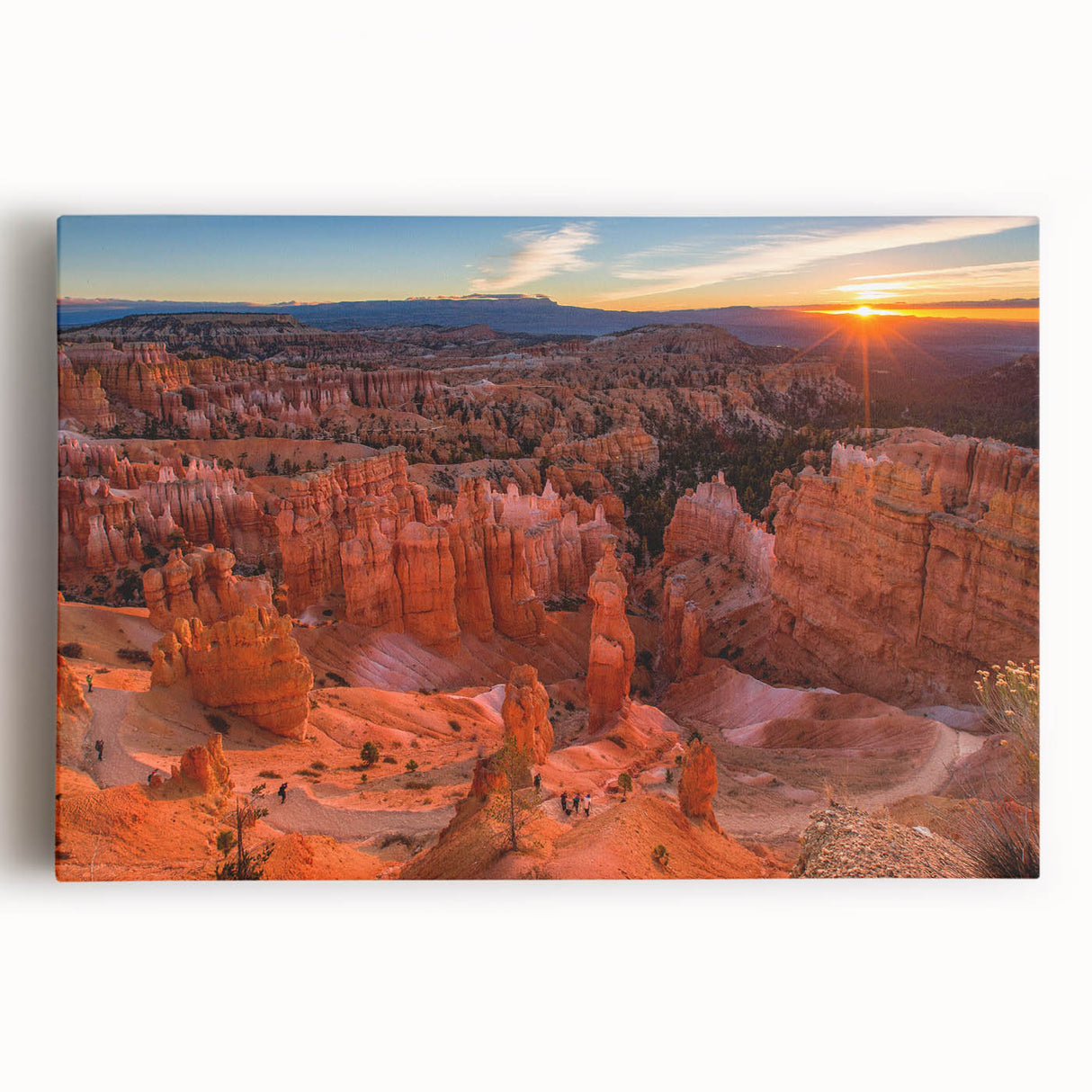 Black and white photograph of Bryce Canyon on stretched canvas, suited for kitchen wall art.