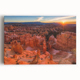 Black and white photograph of Bryce Canyon on stretched canvas, suited for kitchen wall art.