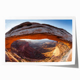 Extra large rolled print of Canyonlands with earthy red and orange tones, ideal for art wall dining room.
