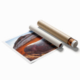 Extra large rolled print of Canyonlands with subdued earth tones, ideal for classy bathroom wall art.