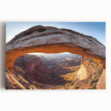 Black and white photograph of Canyonlands on stretched canvas, ideal for kitchen wall art.