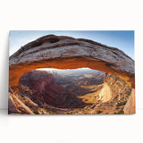 Black and white photograph of Canyonlands on stretched canvas, ideal for kitchen wall art.