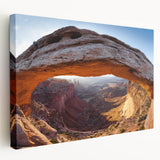 Large canvas print of Canyonlands National Park in earthy red and orange tones, suitable for kitchen wall art.