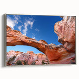 Framed canvas landscape art painting depicting Capitol Reef, Utah in vibrant, earthy tones.
