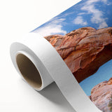 Art deco poster of Capitol Reef in Utah, featuring muted earth tones on rolled canvas, ideal for nursery wall art.