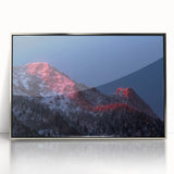 Mid-century modernist art of Salt Lake City skyline in muted earth tones on a framed acrylic.