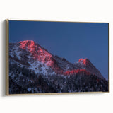 Framed canvas of Salt Lake City landscape in black and gold tones, ideal for bedroom wall art.