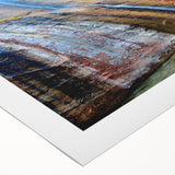 Art deco poster of Zion National Park in muted earth tones on rolled canvas, suitable for dining room decor.