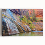 Black and white photo of Zion National Park on stretched canvas, ideal for kitchen wall art.