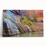 Black and white stretched canvas depicting Zion National Park, ideal for kitchen wall art or bedroom ambiance.