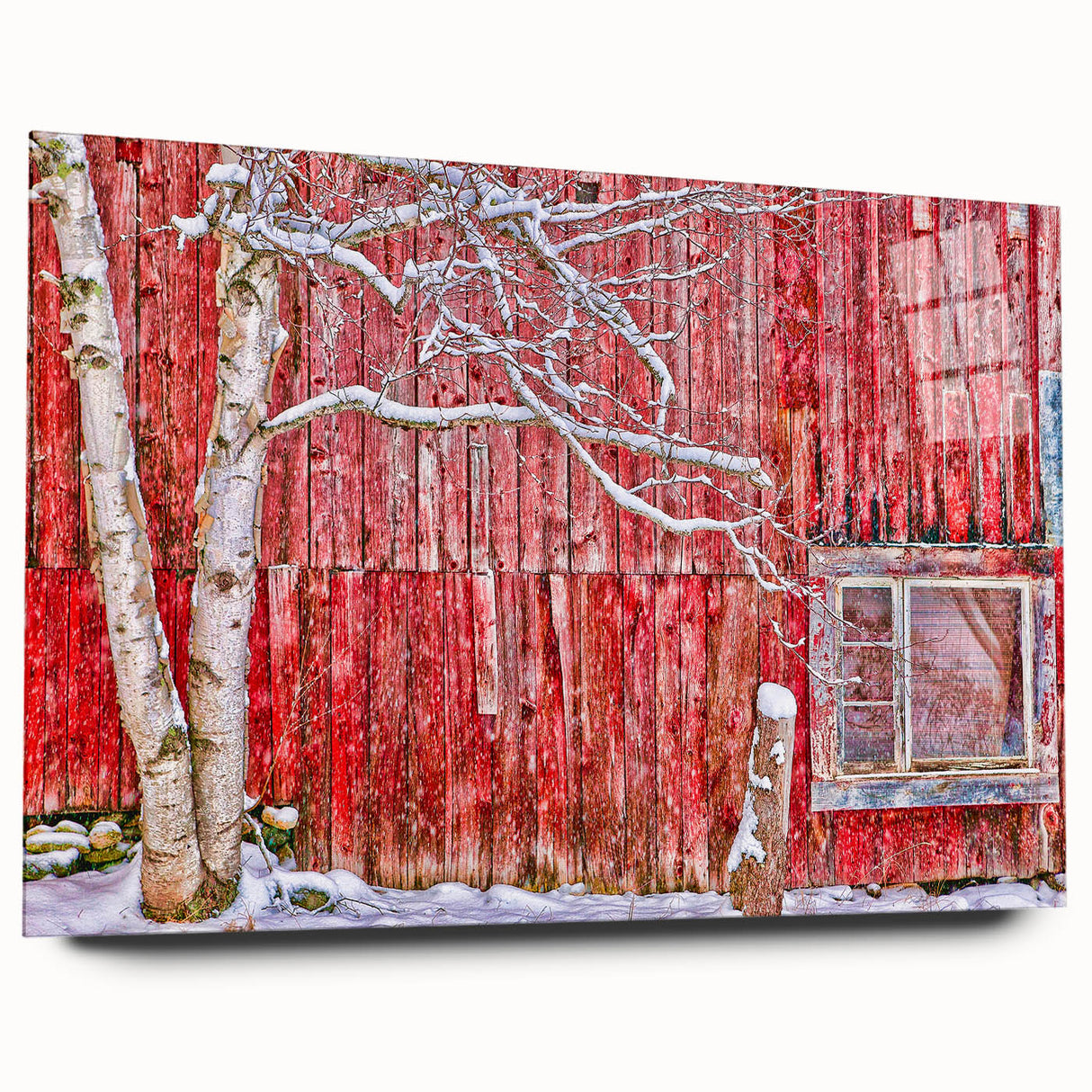 Acrylic print of Vermont scenery in muted earth tones, ideal for bedroom or dining room art.